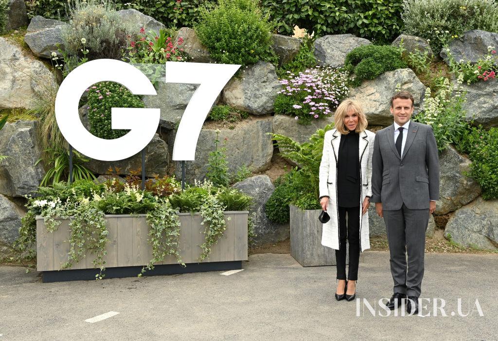 Елизавета II, Кейт Миддлтон, Джилл Байден и Брижит Макрон на саммите G7 в Корнуолле