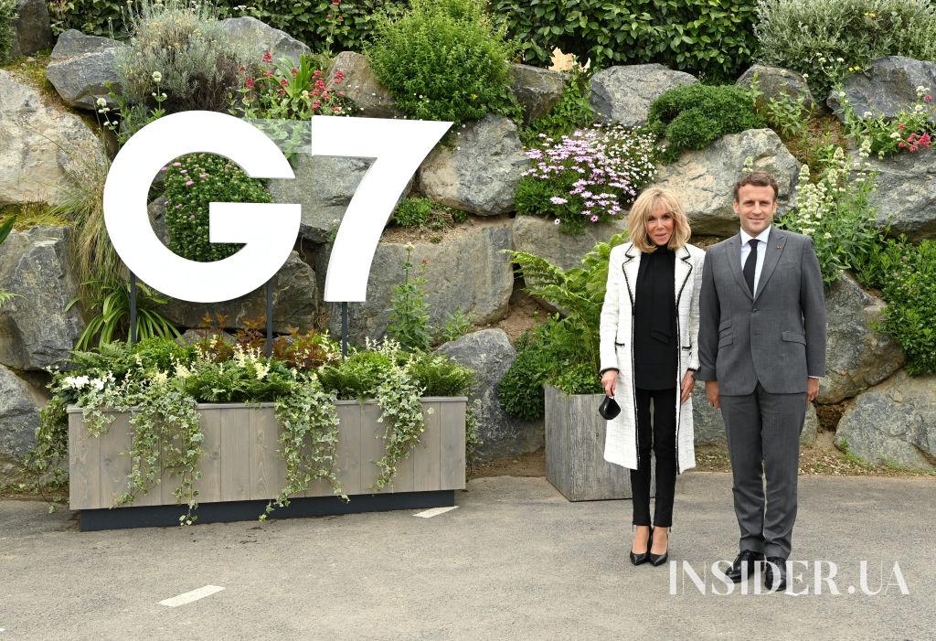 Елизавета II, Кейт Миддлтон, Джилл Байден и Брижит Макрон на саммите G7 в Корнуолле