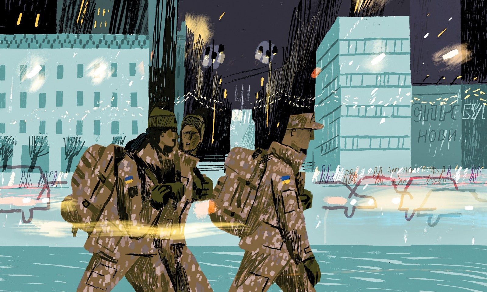 Сергей Майдуков создал иллюстрации для The New Yorker, отображающие Киев во время военной угрозы