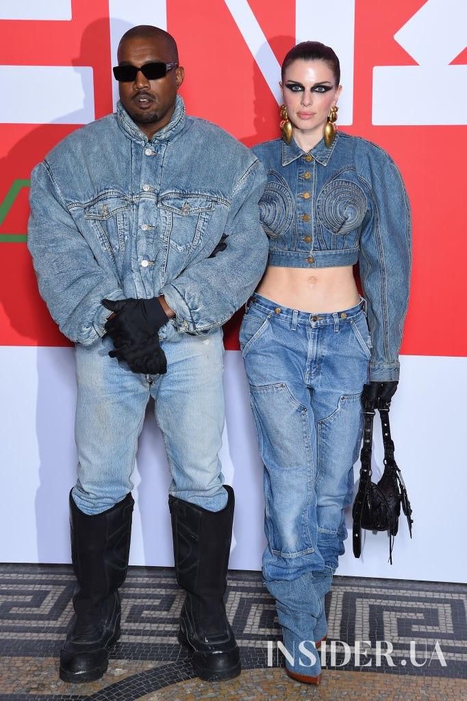 Каньє Вест і Джулія Фокс у джинсових тотал-луках на показі Kenzo