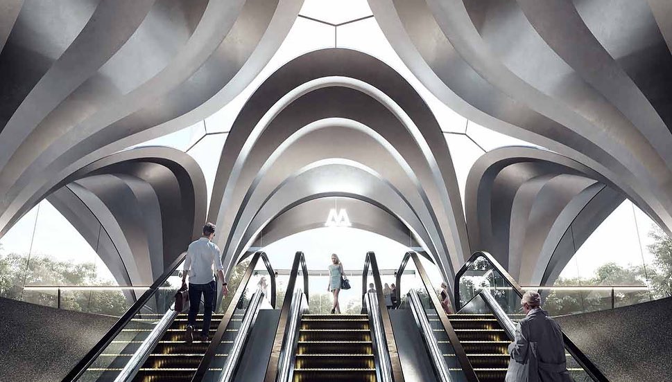 Архитектурное бюро Захи Хадид показало проект новых станций днепровского метро