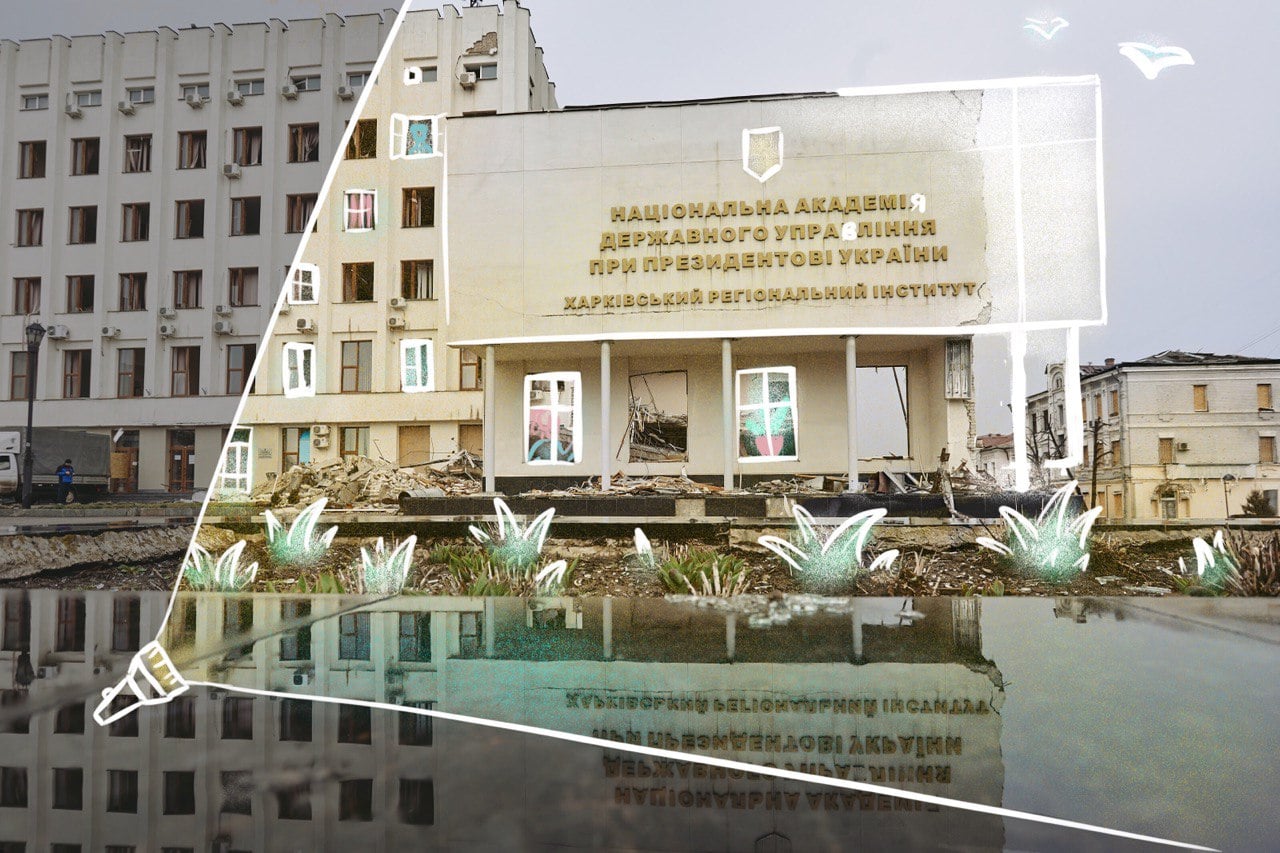 Харківська художниця створила арт-проєкт про пошкоджений університет ім. Каразіна