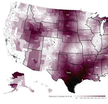 The New York Time опублікував карту з клініками, де можна зробити аборт у США