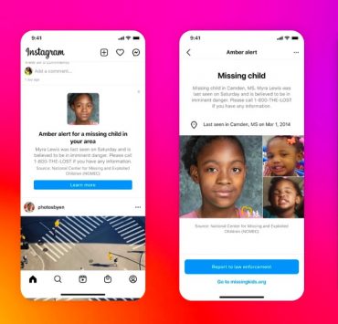 Instagram запускает систему оповещения о пропавших детях