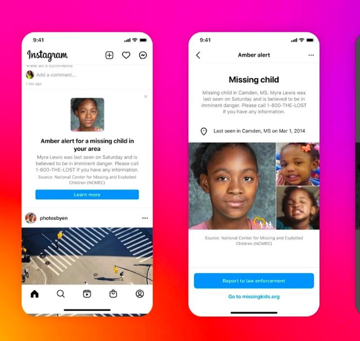 Instagram запускает систему оповещения о пропавших детях
