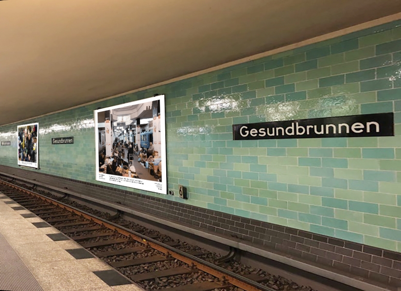 У берлінському метро виставили фото українців, які ховаються від ракет