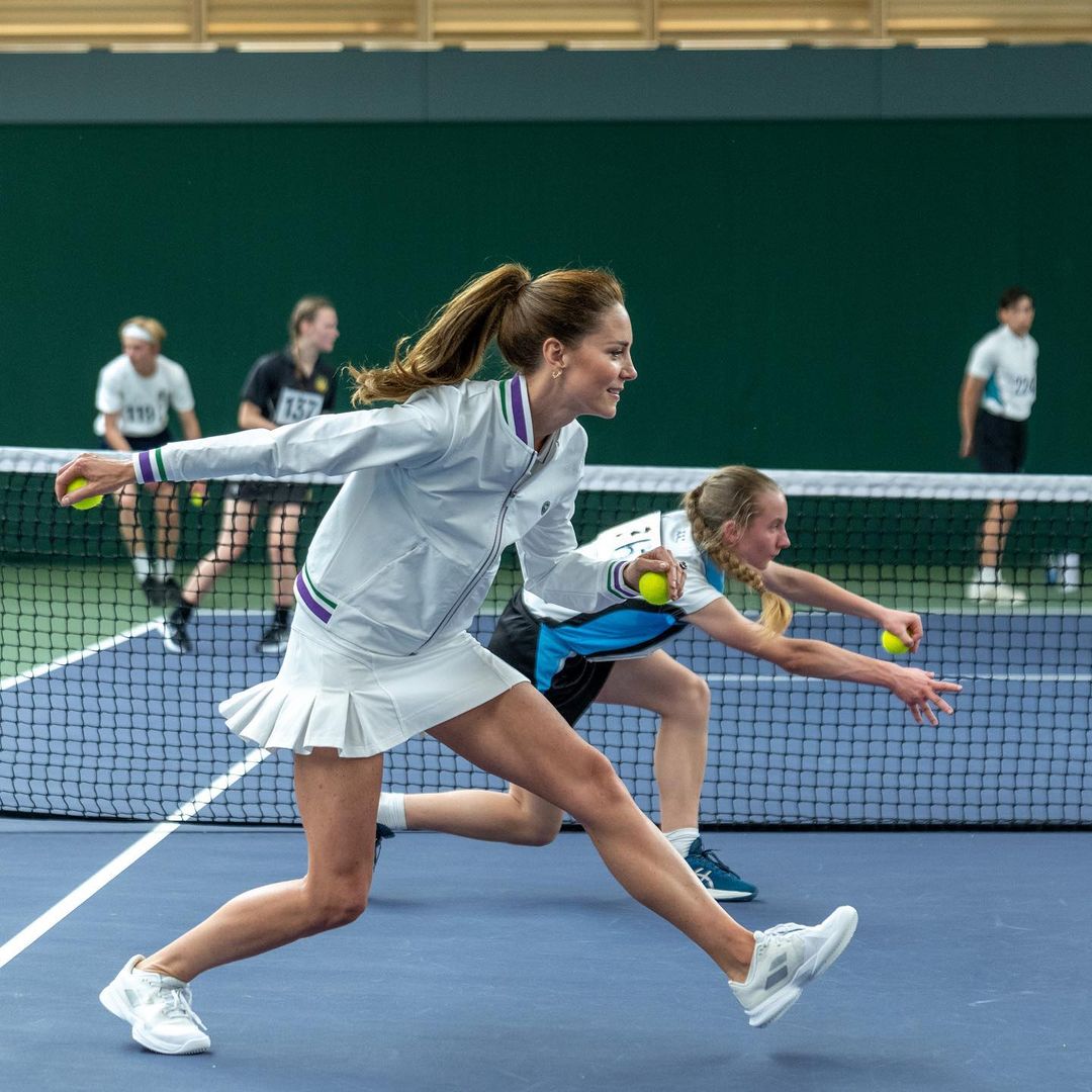 Кейт Миддлтон и Роджер Федерер сыграли в теннис на кортах Уимблдона