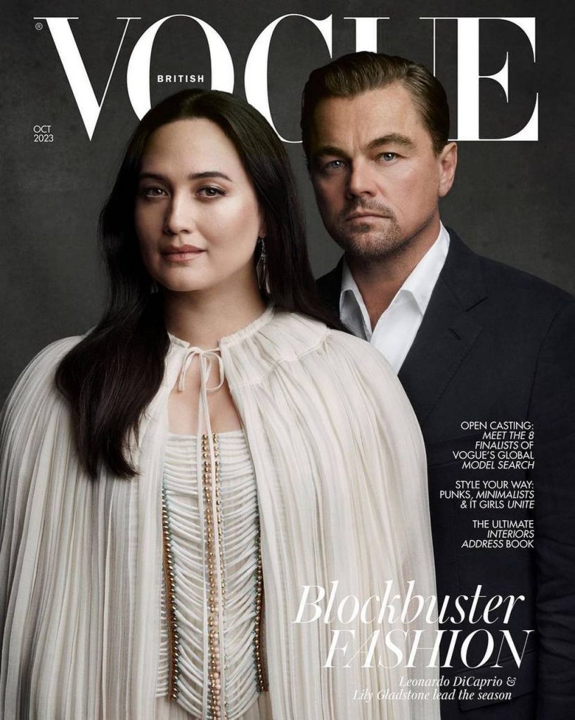 Леонардо ди Каприо и Лили Гладстон украсили обложку британского Vogue