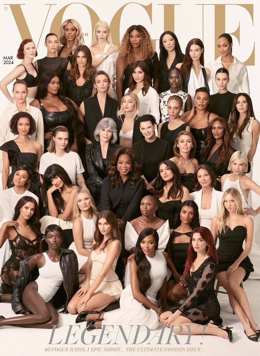 Обкладинку Vogue прикрасили одразу 40 легендарних жінок різних поколінь