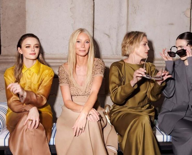 Гвінет Пелтроу, Шерон Стоун та Дева Кассель на показі Max Mara