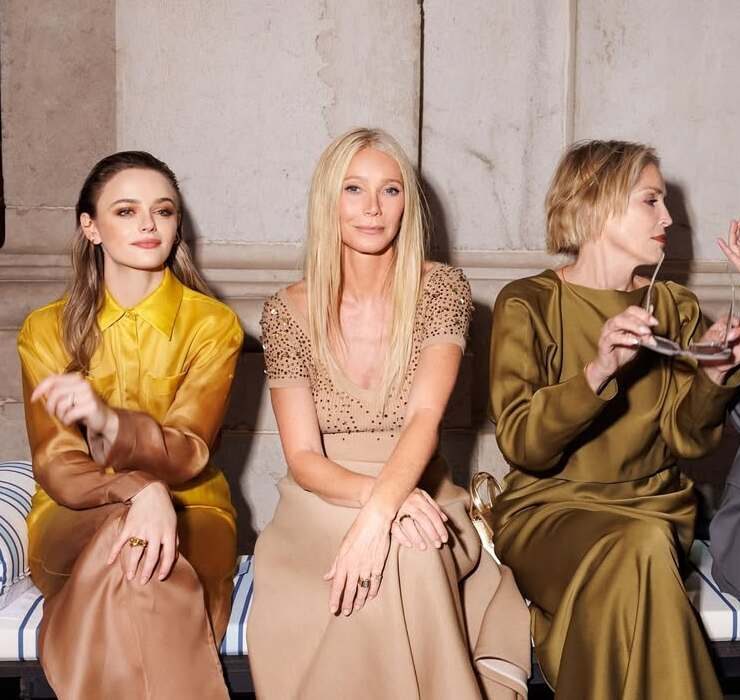 Гвінет Пелтроу, Шерон Стоун та Дева Кассель на показі Max Mara