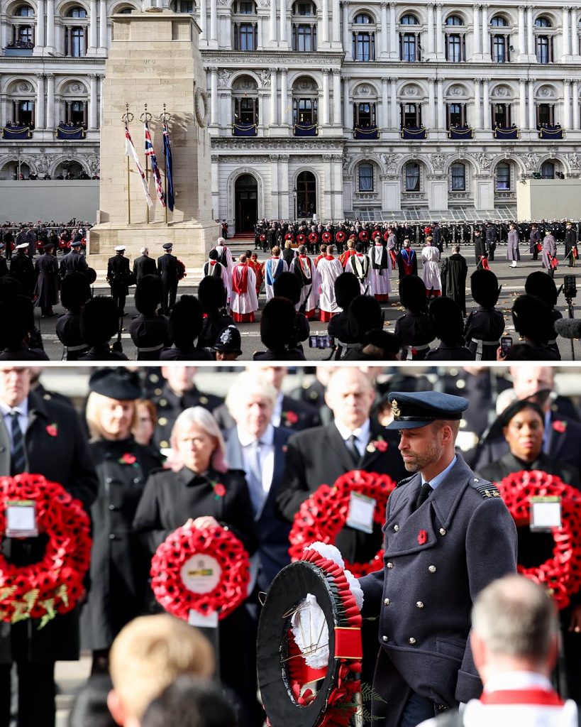 Кейт Миддлтон и принц Уильям с детьми на параде Дня памяти